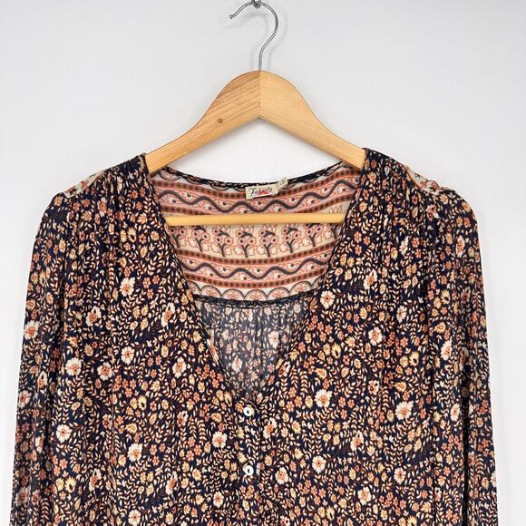 Faherty Toluca Maxi Dress in Monserrat Floral Sz Large Long Sleeve Button Front - Picture 4 of 11